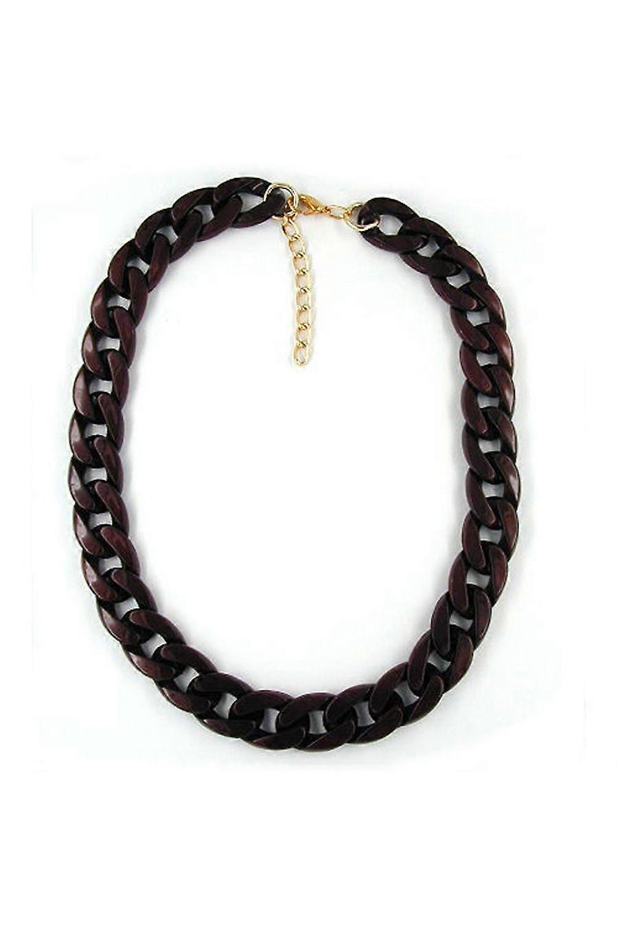 Necklace Curb Chain Glossy Brown - Gl05850