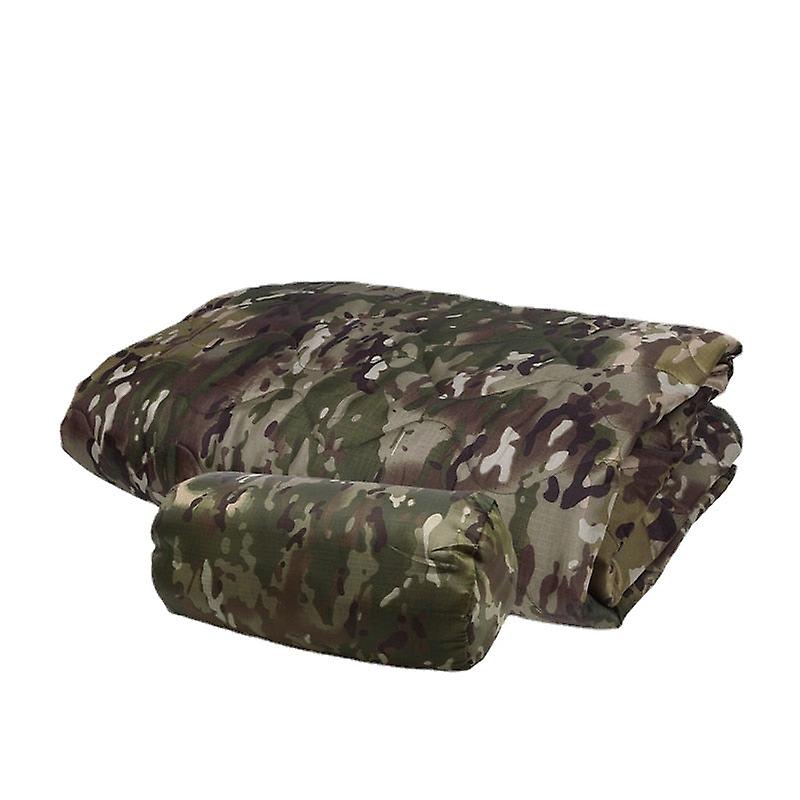Military Tactical Army Poncho Liner Camouflage Water Repellent Woobie Quilted Blanket Suitable For Camping, Shooting, Hunting