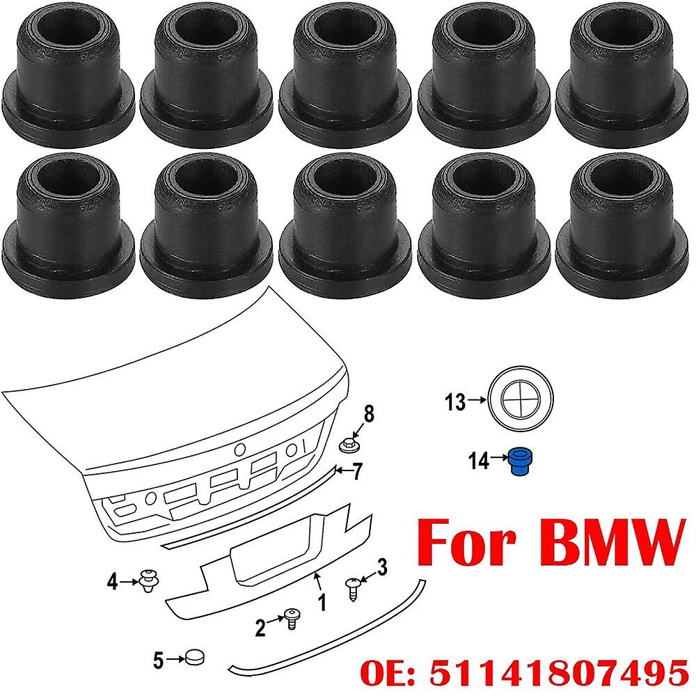 10pcs Bonnet Boot Grommets Badge Round Logo Emblem Clips for BMW E46 E60 E90 I3 X1 E84 X3 E83 X5 E53 E70 1 Series E81 E82 E87 E88~2669