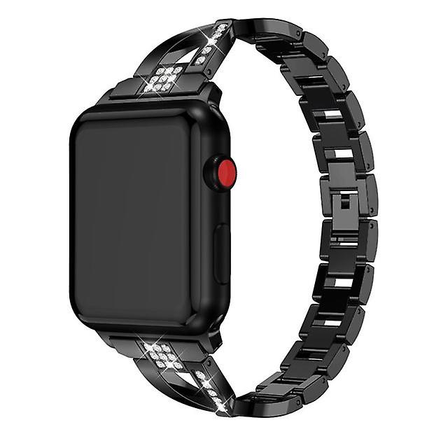 Universal Metal X-Shape strap for Fitbit Versa / Fitbit 2 / Fitbit Lite Black