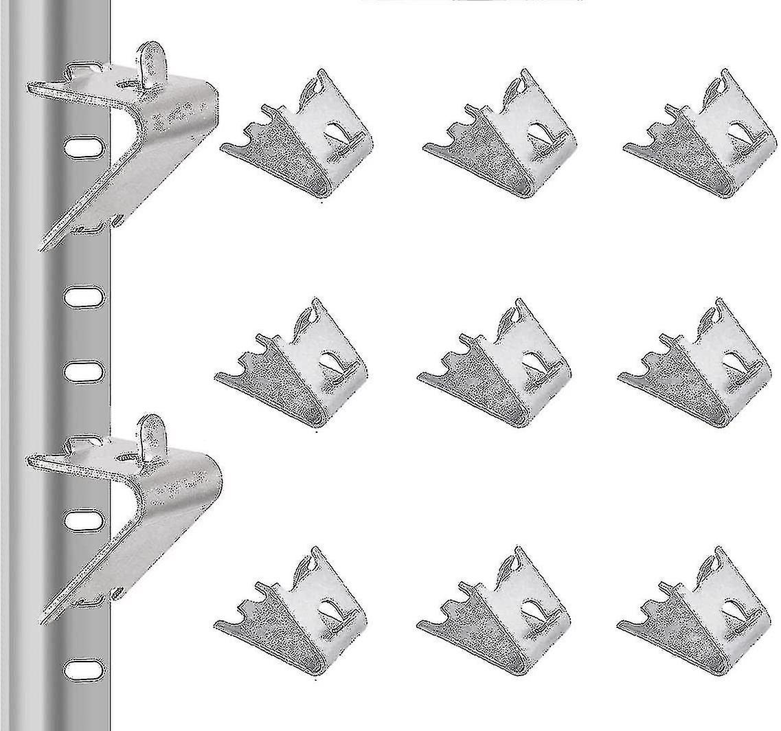 Lot de 12 clips pour étagère de congélateur en acier inoxydable, supports pour étagère de réfrigérateur commercial, épaisseur de 1,5 mm, supports pour étagère de congélateur argentés