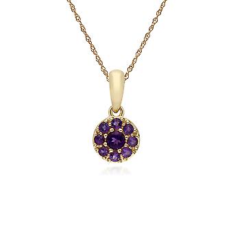 Cluster Round Amethyst Classic Pendant Necklace and Chain...