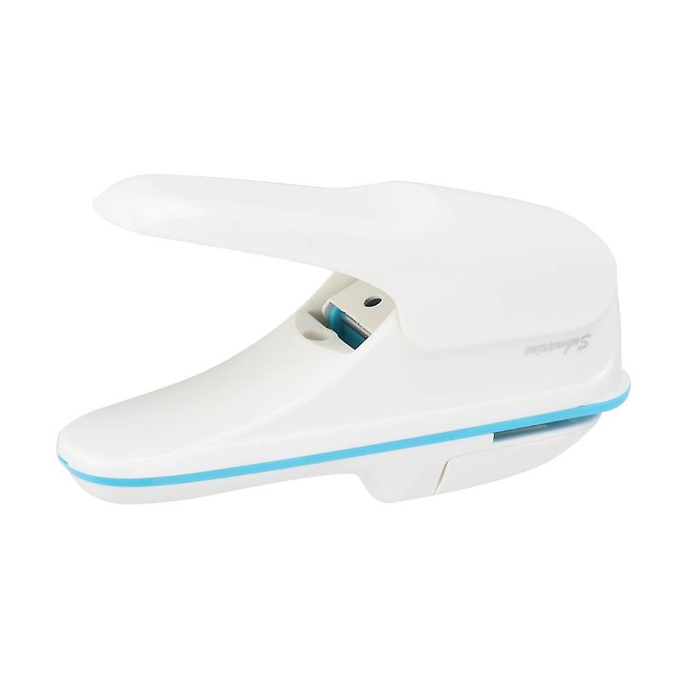 ABS No Staple Stapling Machine Book Paper StaplE Free Stapler Binding Hand Tool(White)