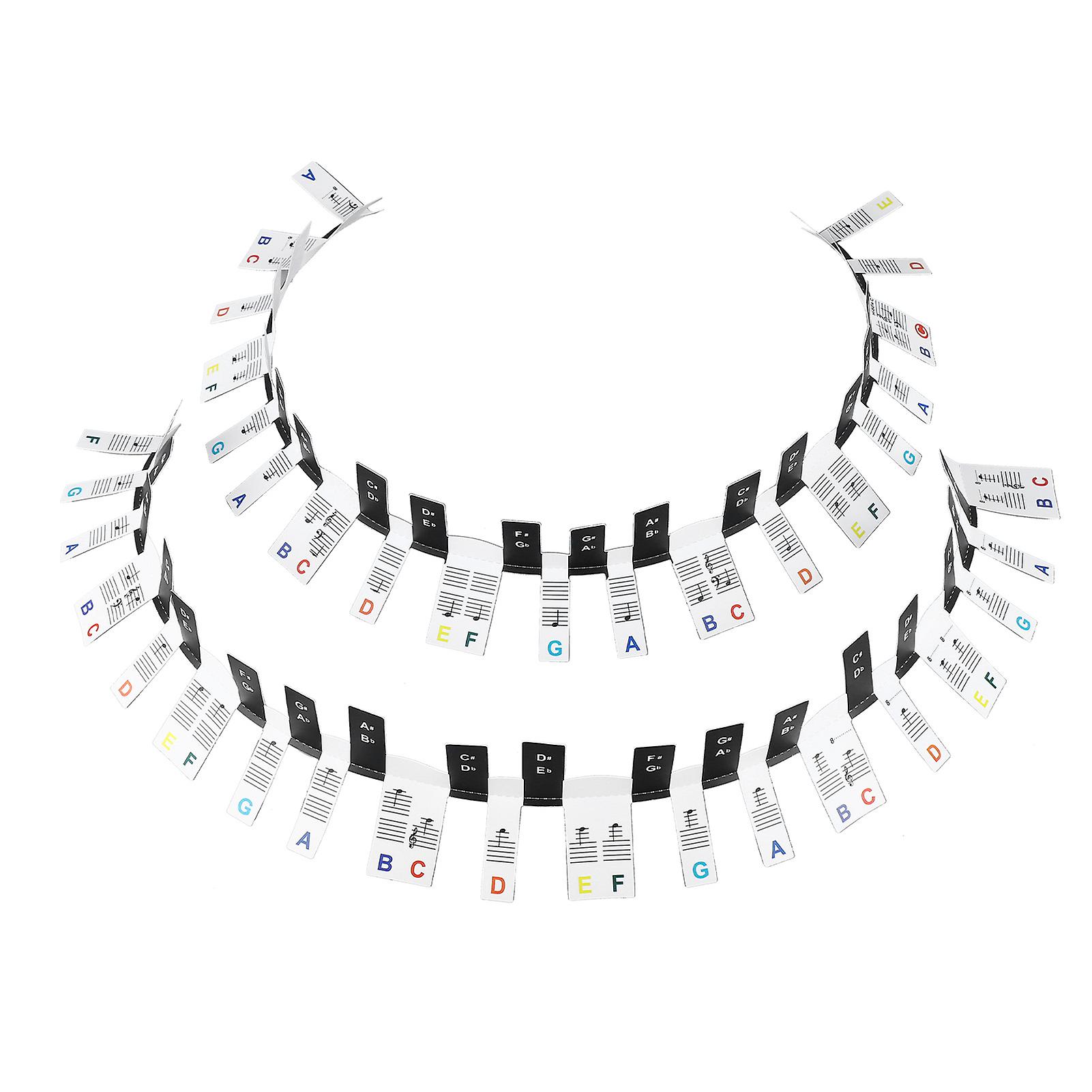 Removable 88 Key Piano Keyboard Note Labels Colorful Notes Guide Letters Stickers for Kids Beginner Learning