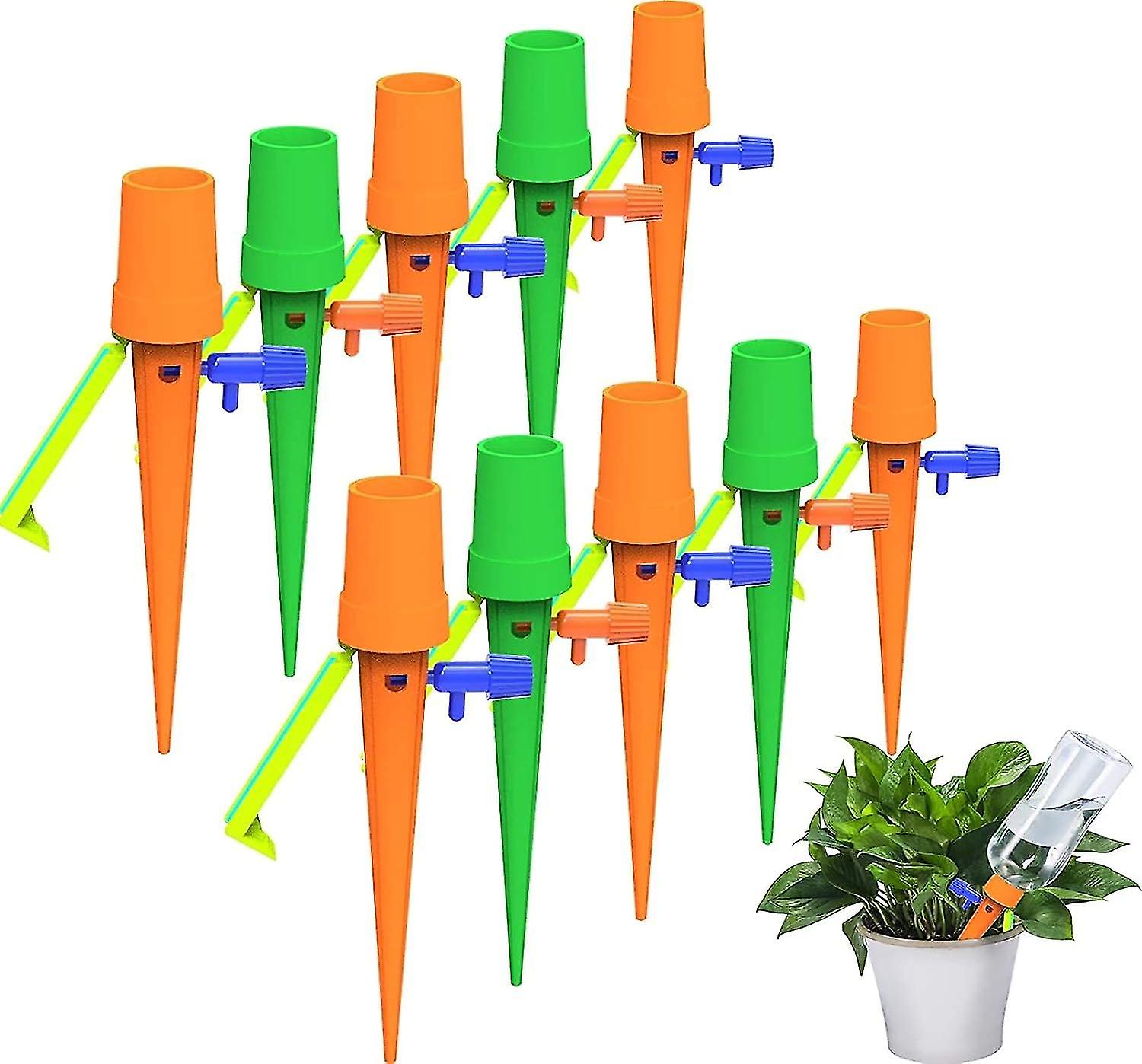 18Pcs Plant Self Watering Spikes, NEW Plant Watering Devices System with Slow Release Control Valve Switch