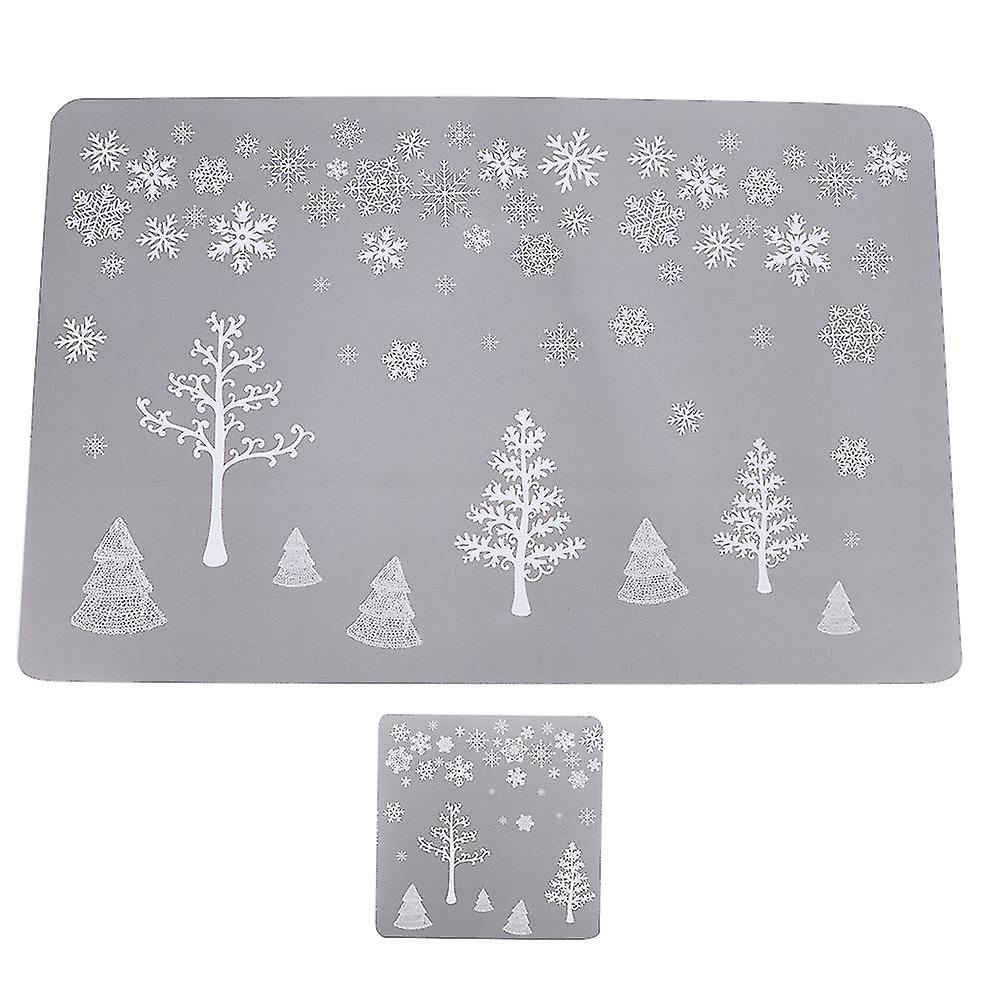 12ピースクリスマスティーカップコースターセット - PVCコースター、テーブルマット、10 x 10cm / 3.9 x 3.9in、理想的