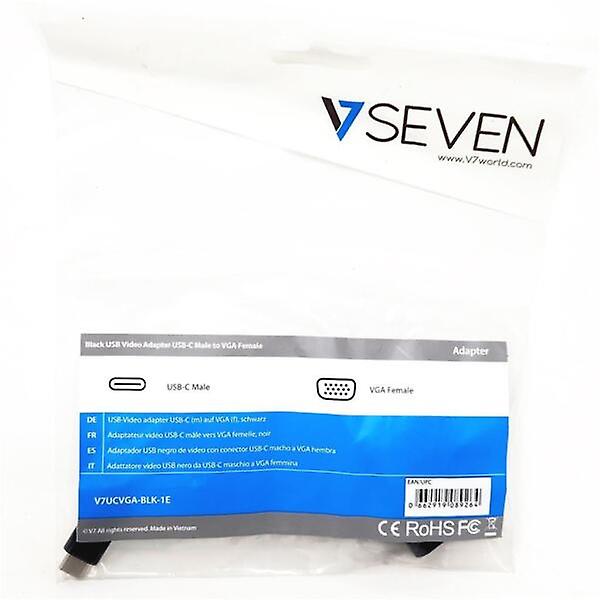 V Seven USB C Male To VGA Female Adapter 1920x1080 V7UCVGA-BLK-1E Black