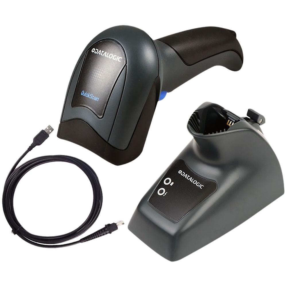 Barcode Scanner Wireless Handheld 2D Bar Code Reader USB Cable Kit QM2430-BK-433K1