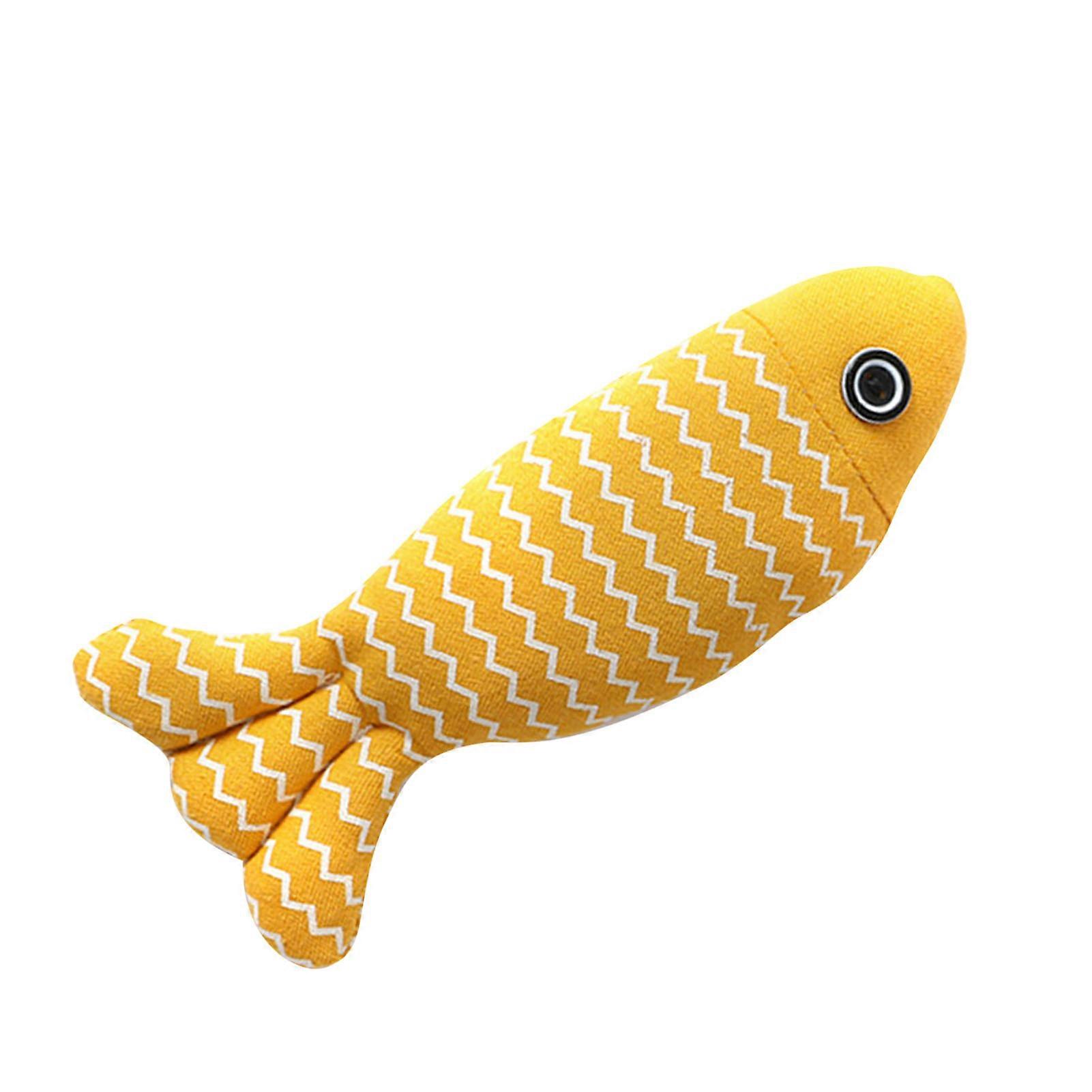 Fluffy Cat Fish Shaped Toy Interactive Soft Simulation Catnip Fish Shape Pets Pillow