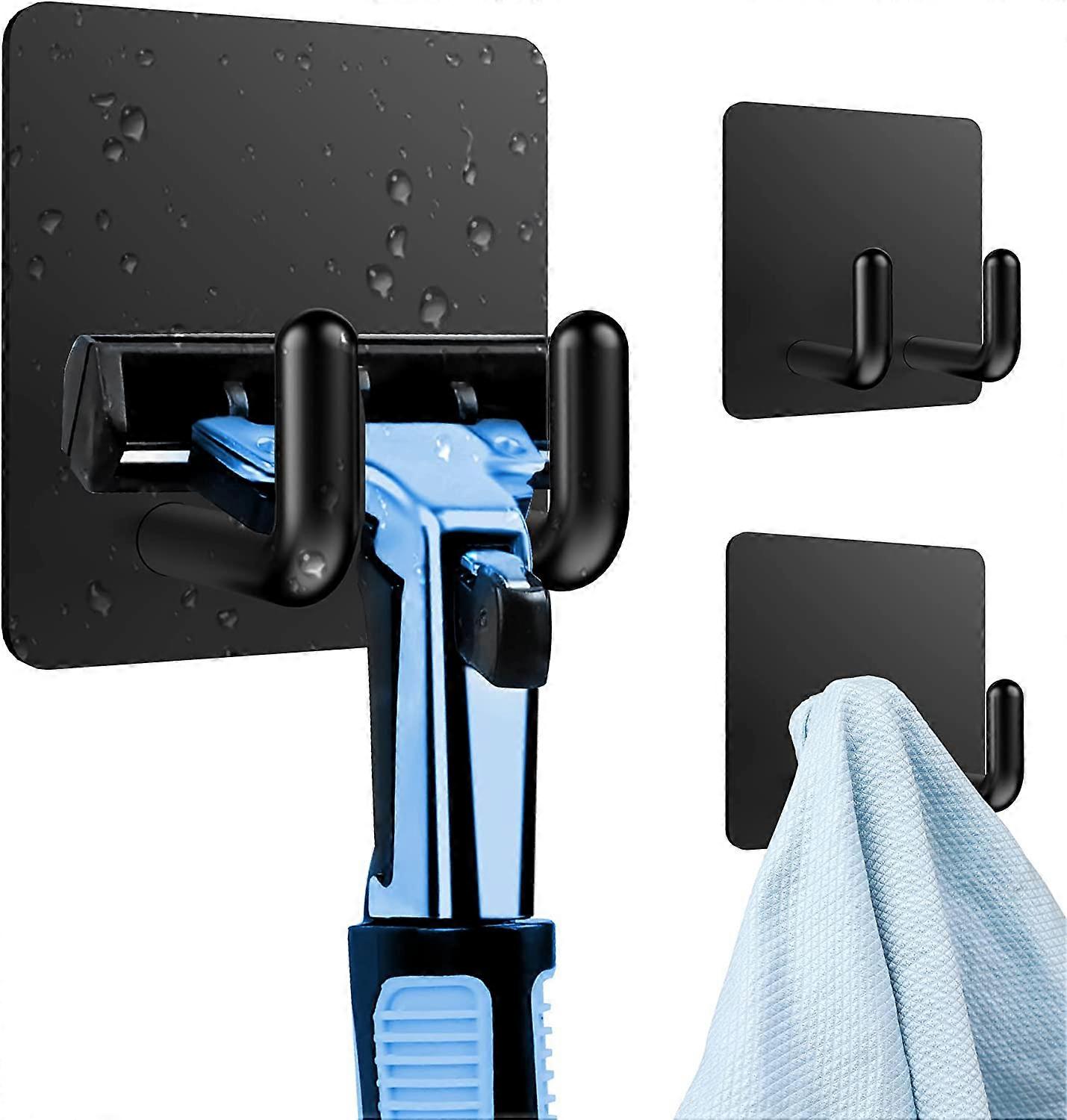 3 Pieces Wall Adhesive Hook (Heavyweight), Black 4.5*4.5*3cm