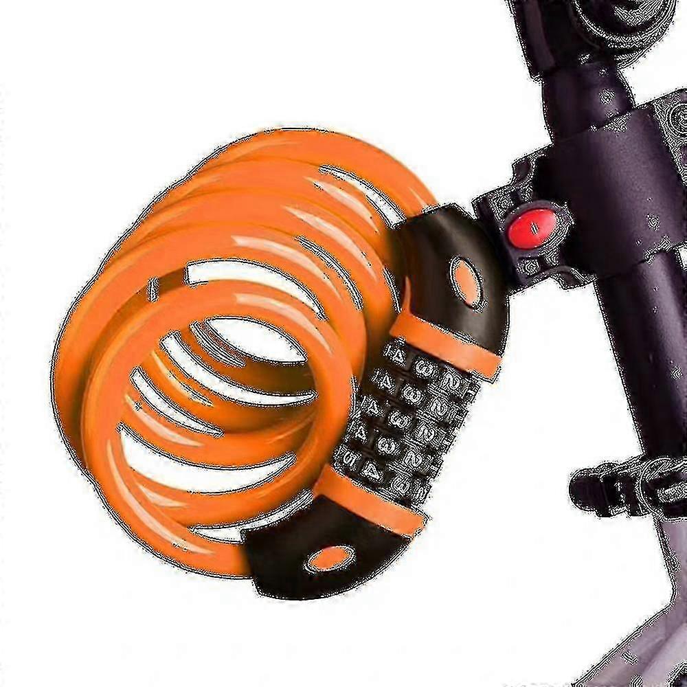 Bicycle Lock, Cable 1.2m Long Coiled Security Resettable Combo Combination Lock,bicycle_Dec
