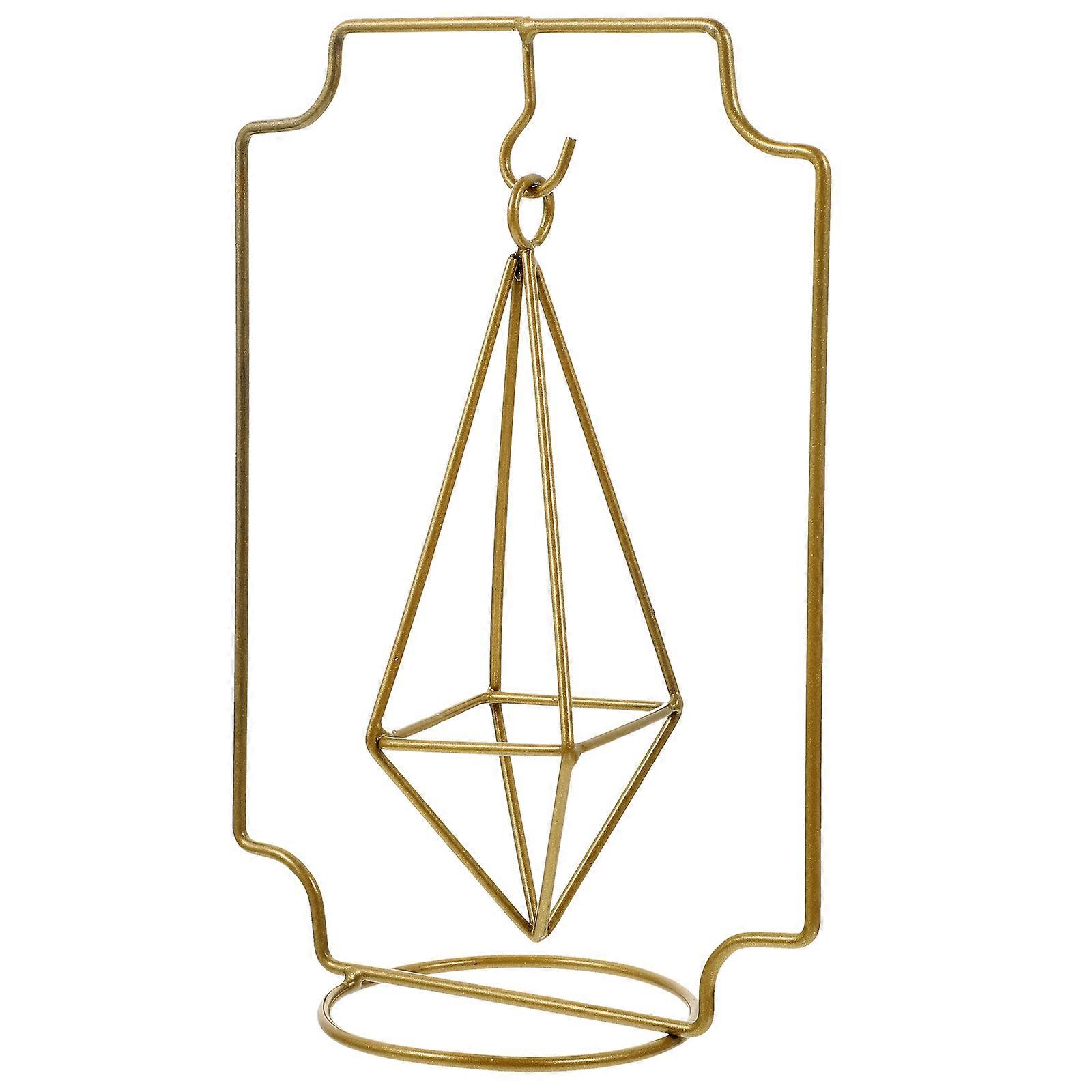 Metal Display Stand Small Plant Photo Frame Hanging Display Holder Tabletop Display Rack Golden
