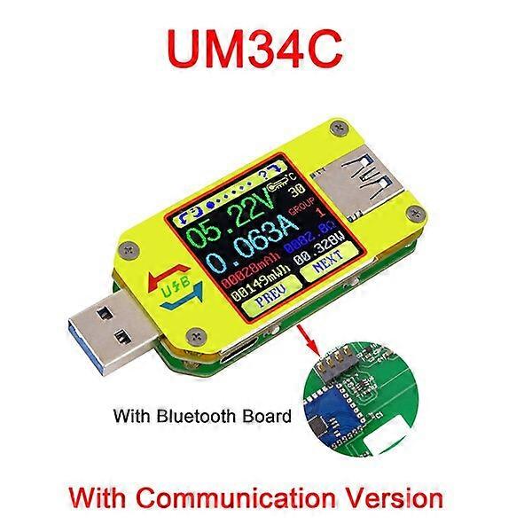 UM34/UM34C UM24/UM24C UM25/UM25C Color LCD Display usb voltage tester current meter Voltmeter battery charge measure  30%off