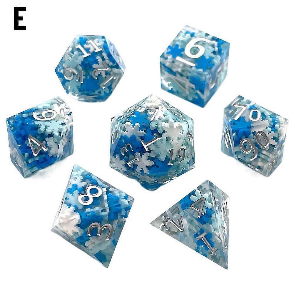 Liquid Core Dice Set Polyhedral Dnd Dice With Sharp Edge Resin D6 D20 Dice D&d Rpg Board Game Dices Gift Table Games Accessory