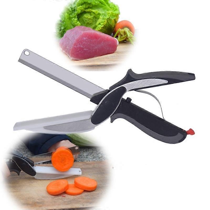 2-in-1 Kitchen Tools Food Scissors Vegetable Scissors Smart Chopper Multifunctional Kitchen Scissors