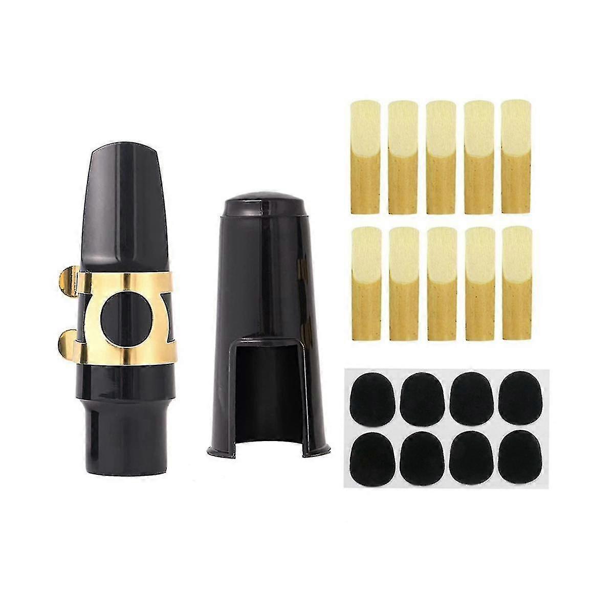Alto Soprano Sax Sax Mouthpiece Plastic Cap Metal Buckle Reed Tooth Pad Woodwind Instrument Accesso