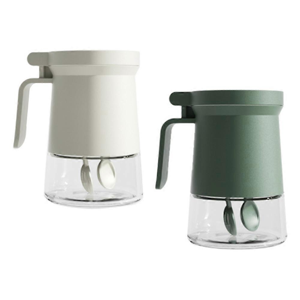 Glass Spice Jars Moisture-Proof Spice Containers with Spoons, 350ml Spice Bottles