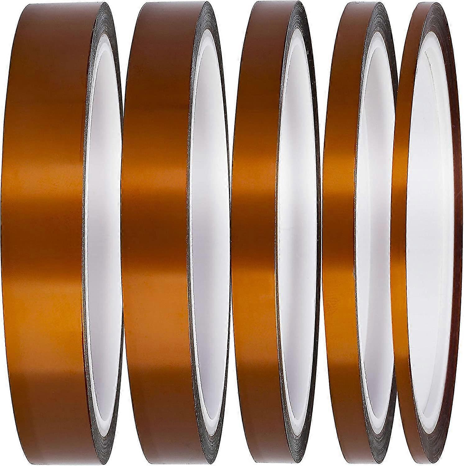 5PCS Polyimide Silicone Adhesive Tape High Temperature Resistant 280c - Length 3mm, 6mm, 8mm, 12mm, 15mm