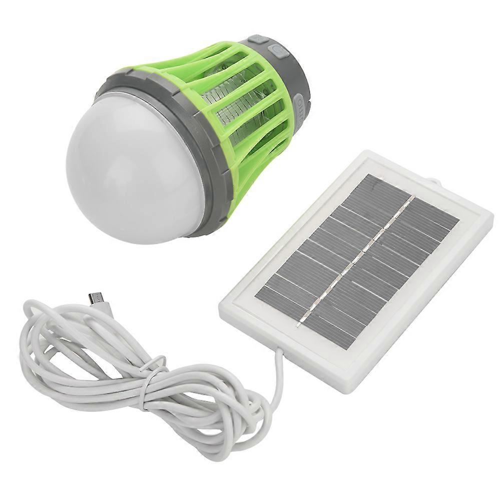 Solar Powered USB Rechargeable UV Lamp Light Mosquito Kill Buzz Fly Insect Bug Killer (Green)