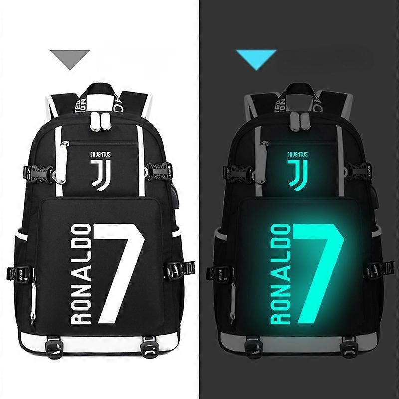 Cristiano Ronaldo Zaino stampato stella di calcio zaino da scuola e borsa da viaggio nero COLORE2