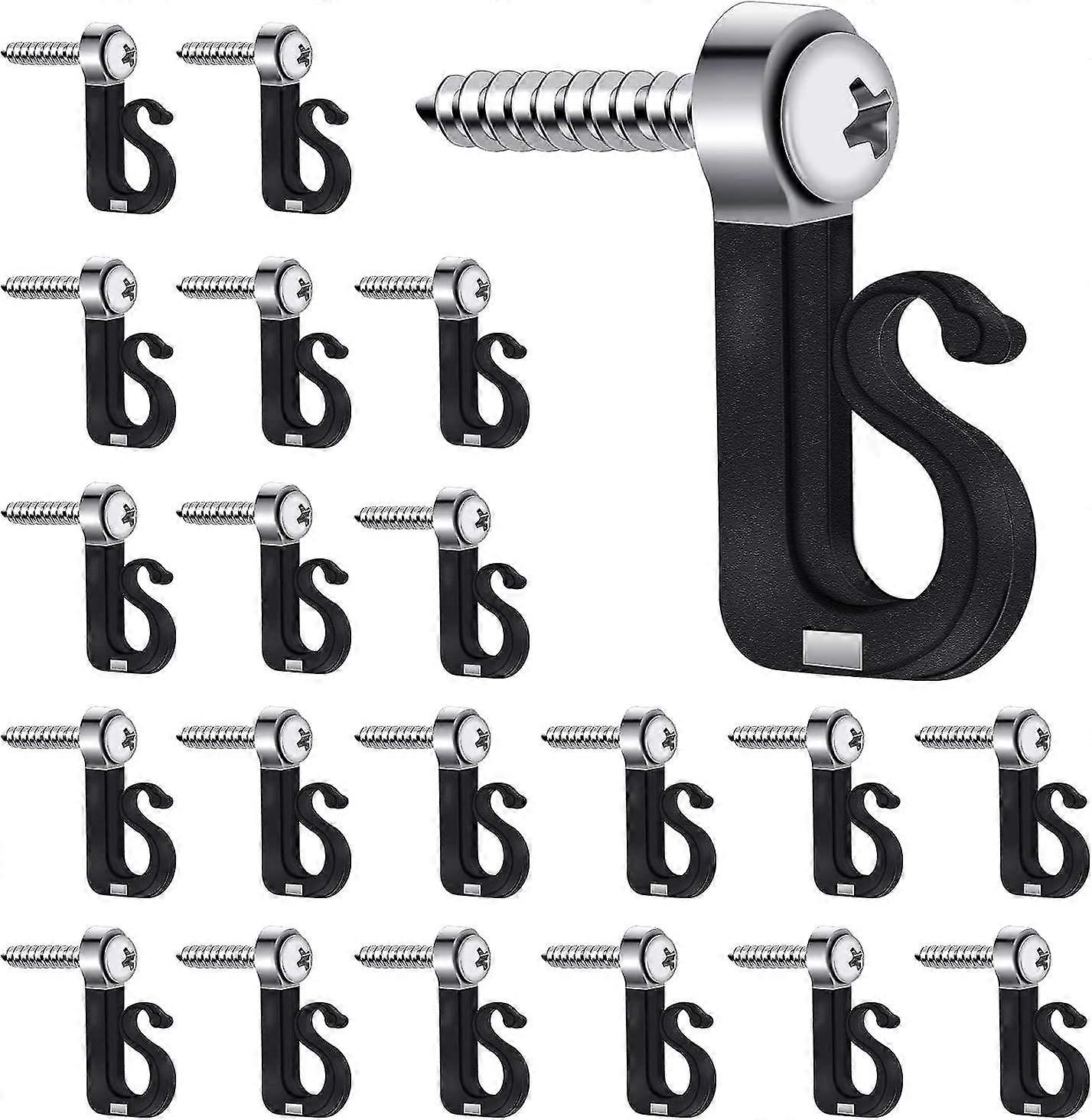 Screw Hooks, 20 Pack Outdoor Indoor Light Holder Hooks With Drill Bit Q-hanger Hooks For Easy Release Outdoor Led Light String