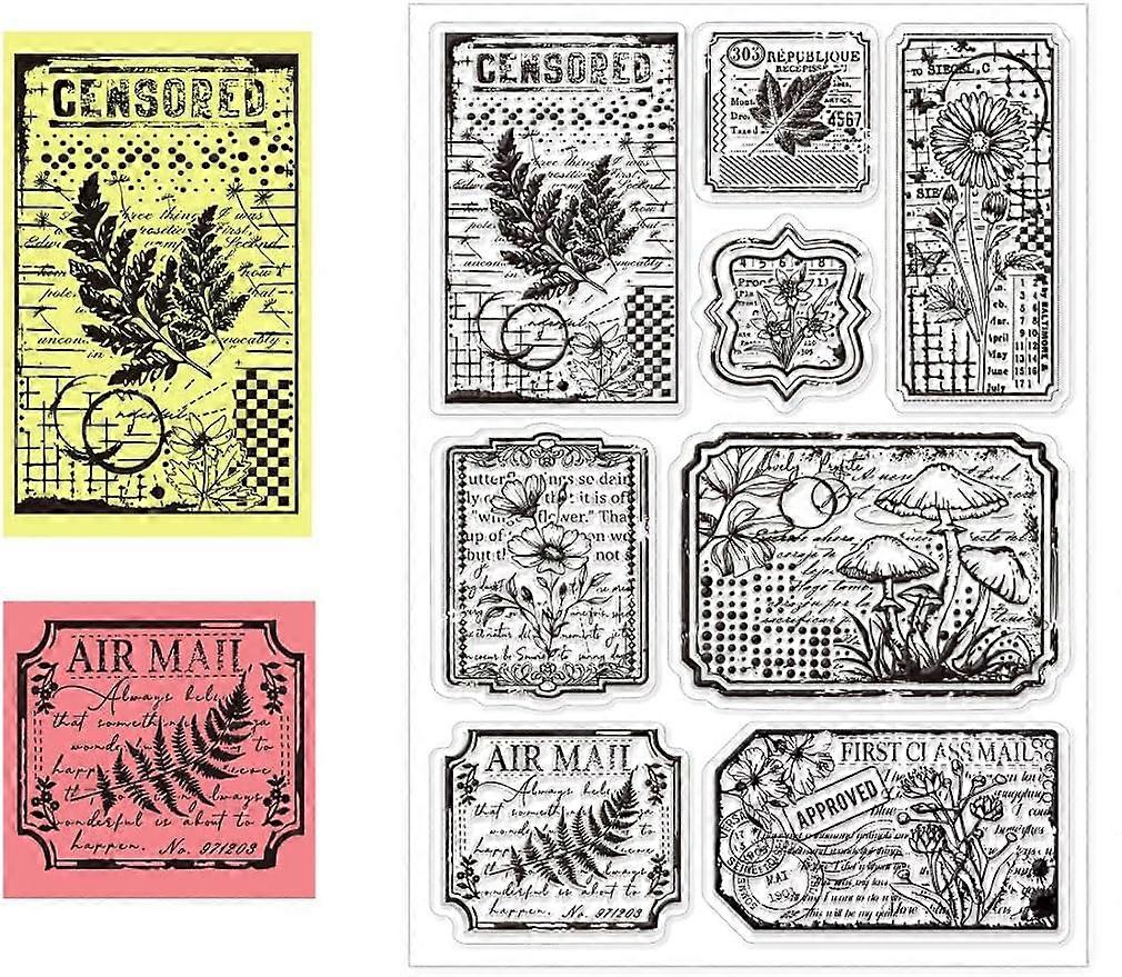 1Sheet Vintage Plant Clear Silicone Stamps