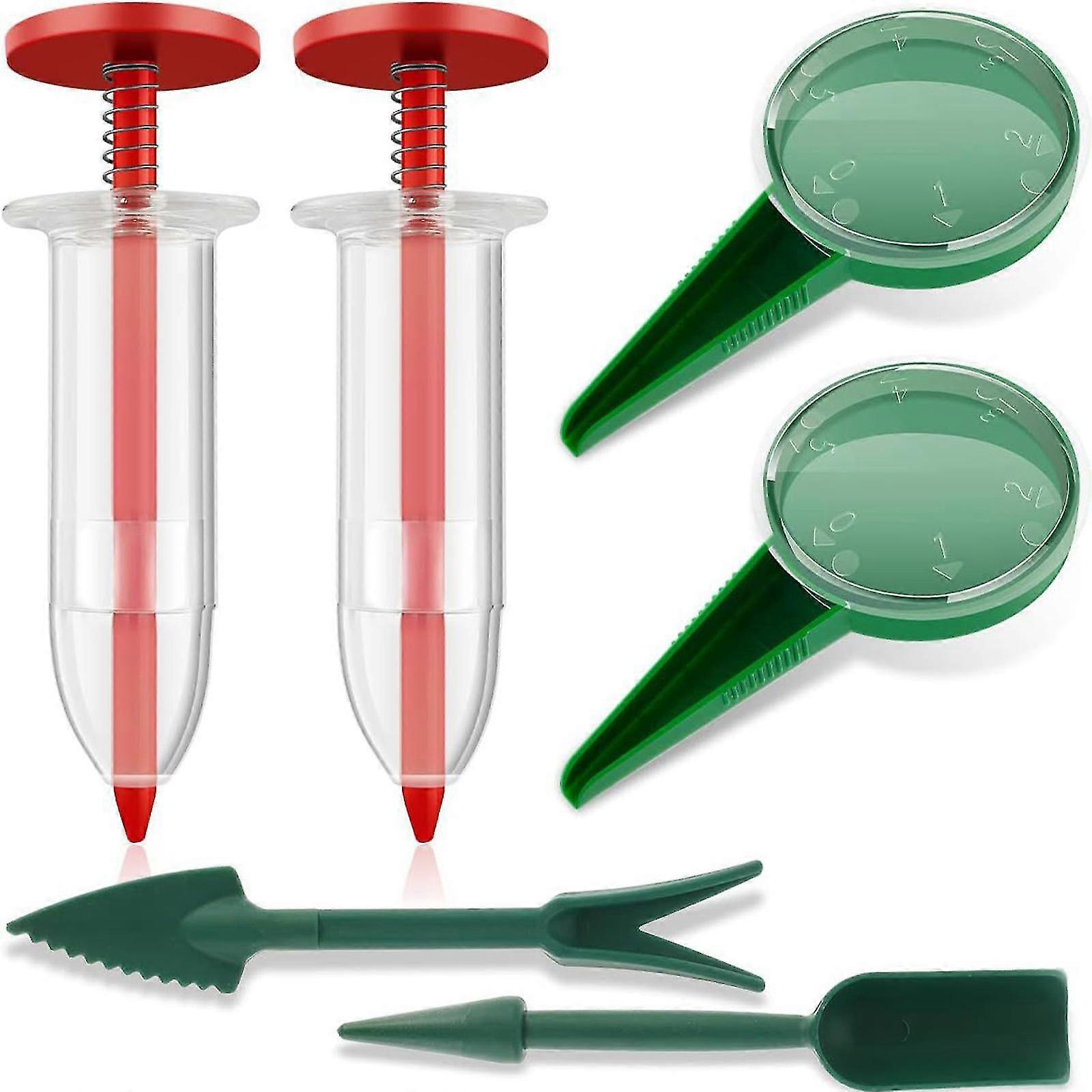 6 Pcs Mini Seed Spreader, Mini Sowing Seed Dispenser, Small Seed Planter Tool, Manual Seedlings Dibber And Widger Set, Seed Sower Spreader Handheld