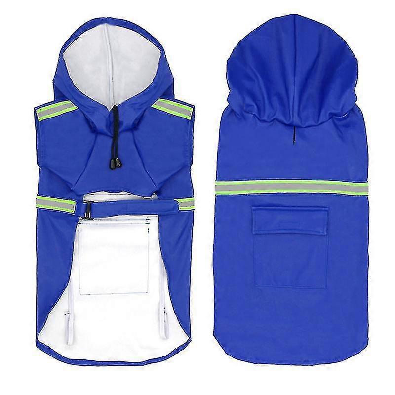 Large Dog Raincoat Adjustable Pet Water Proof Clothes Lightweight Rain Jacket Poncho Hoodies With Strip Reflective