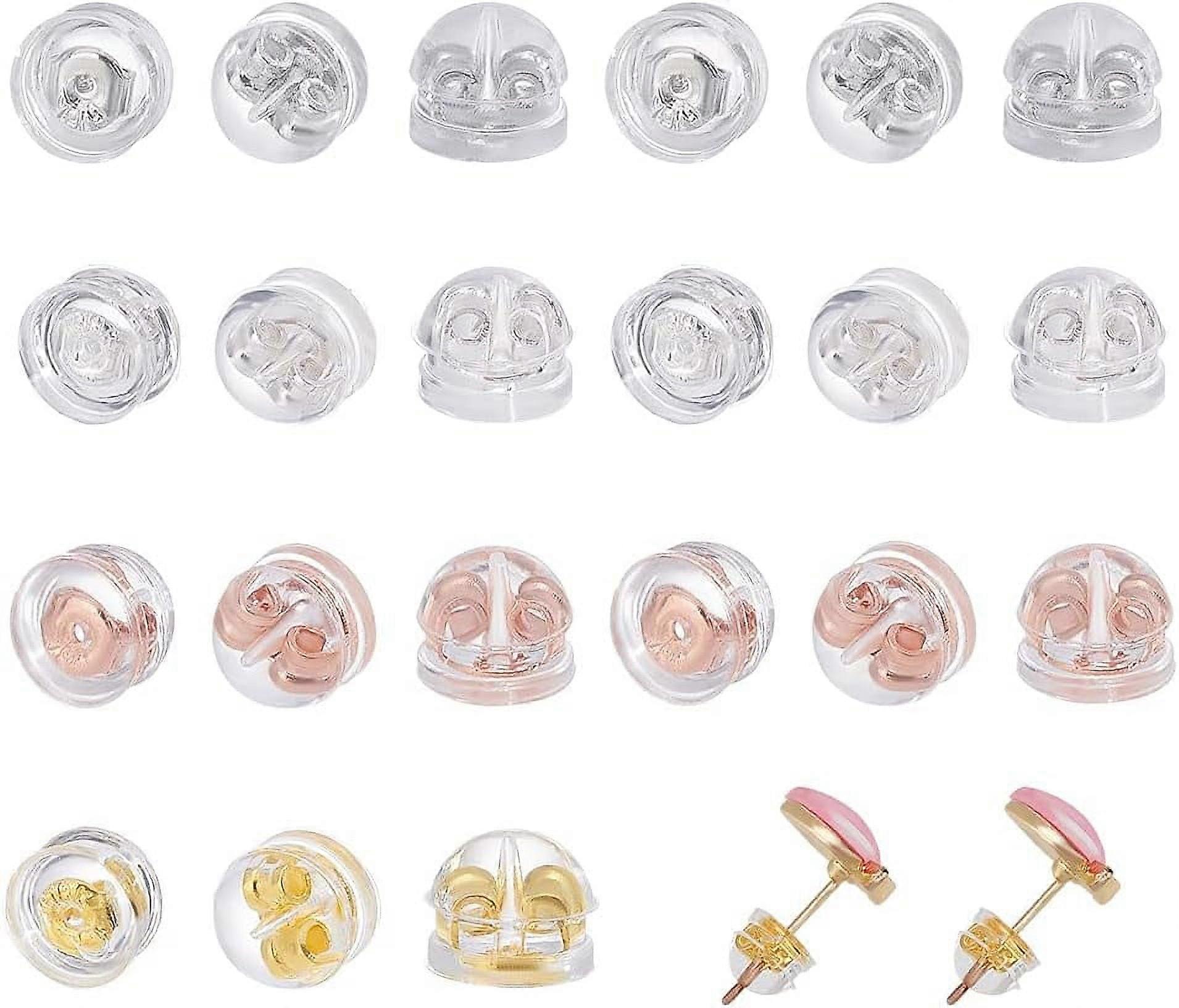 30Pcs 3Colors Clip on Earrings Findings Round Flat Back Earring Clips Stainless Steel Earring Converters Non-Pierced Earring Settings