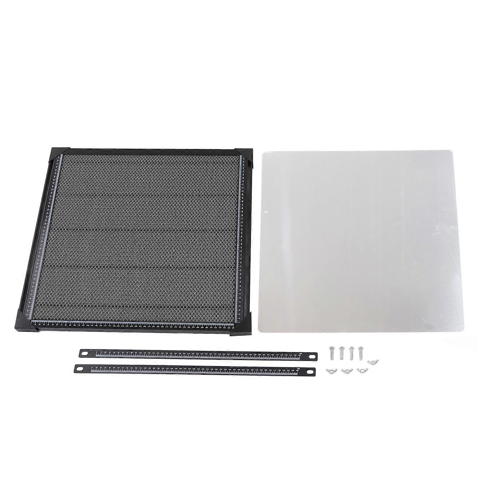 Laser Cutting Platform Aluminum Alloy Rust Resistant Fast Heat Dissipation Laser Cutter Table with 2 Clip Black