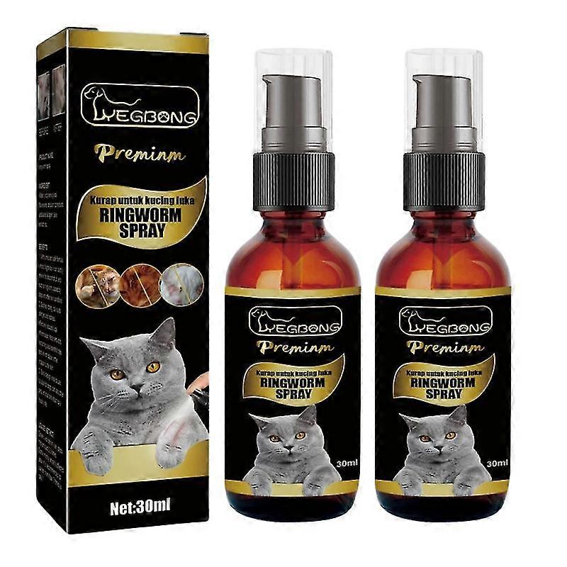 2pcs תרסיס להקלה על גירוד לחתולים כלבים, תרסיס גזזת חתולים, מגן על ריפוי עור מגרד מגורה, הקלה על פריחות זיהומים