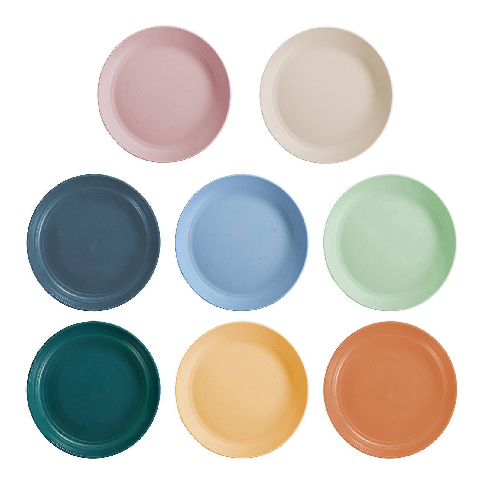 8Pcs Dinner Plates Set BPA-Free Microwave Safe Salad Pasta Plates Versatile Reusable Dining Plates for All Occasions
