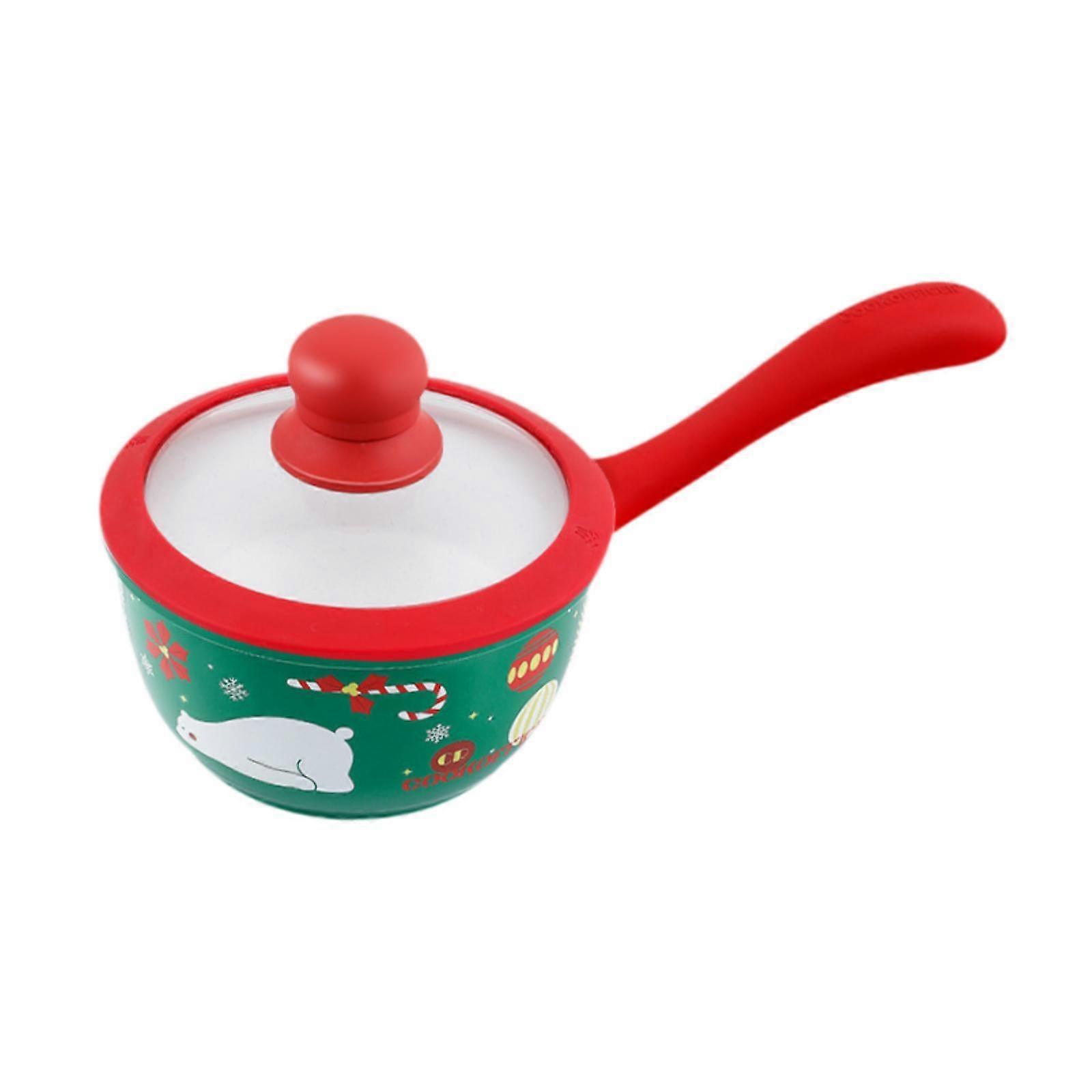 Small Saucepan Porridge Pot Long Handle Nonstick Stockpot with Pouring Spout