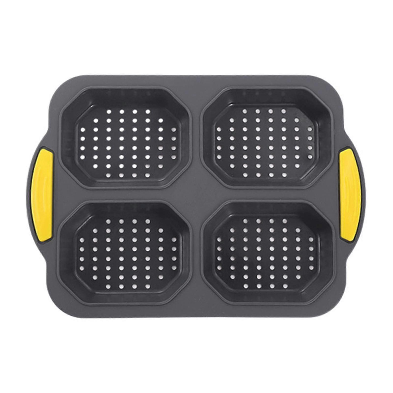 4 Kavität Hamburger Brötchenform Backform Haushalt wiederverwendbare Brotform für Brötchen Laib