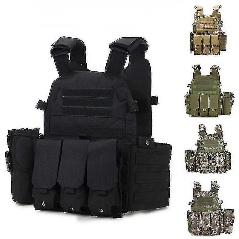Preto 6094 Frango Tático Comendo Molle Colete Multifuncional Leve Cs Camuflagem De Camuflagem