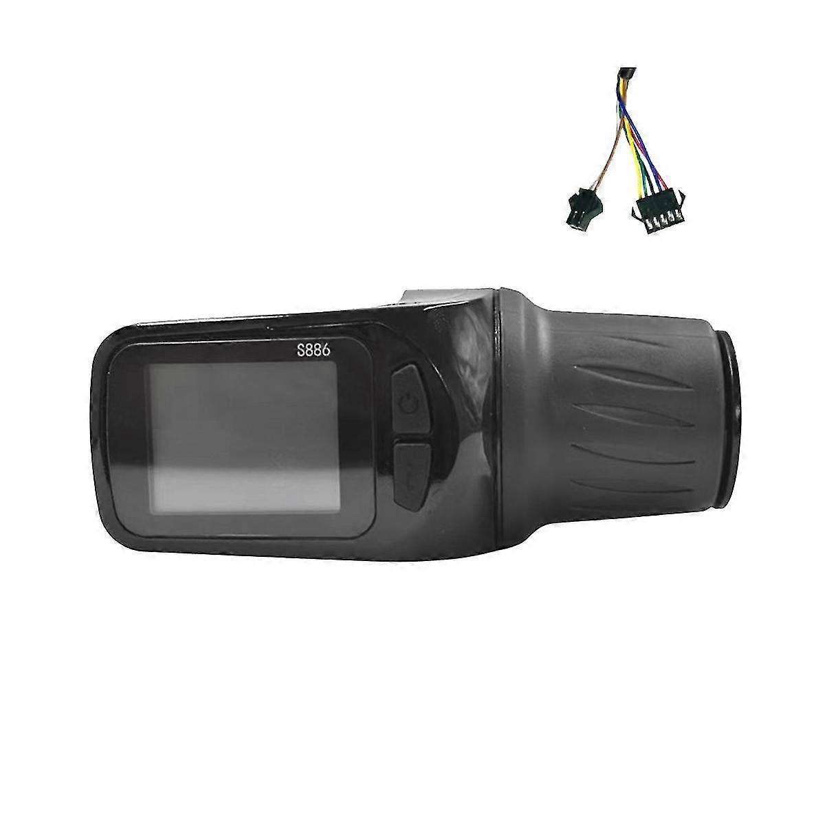 24v 36v 48v 60v S886 Ebike Lcd Display Panel Adjust With Twist Throttle For Electric Scooter Bicycle Meter(sm Plug)