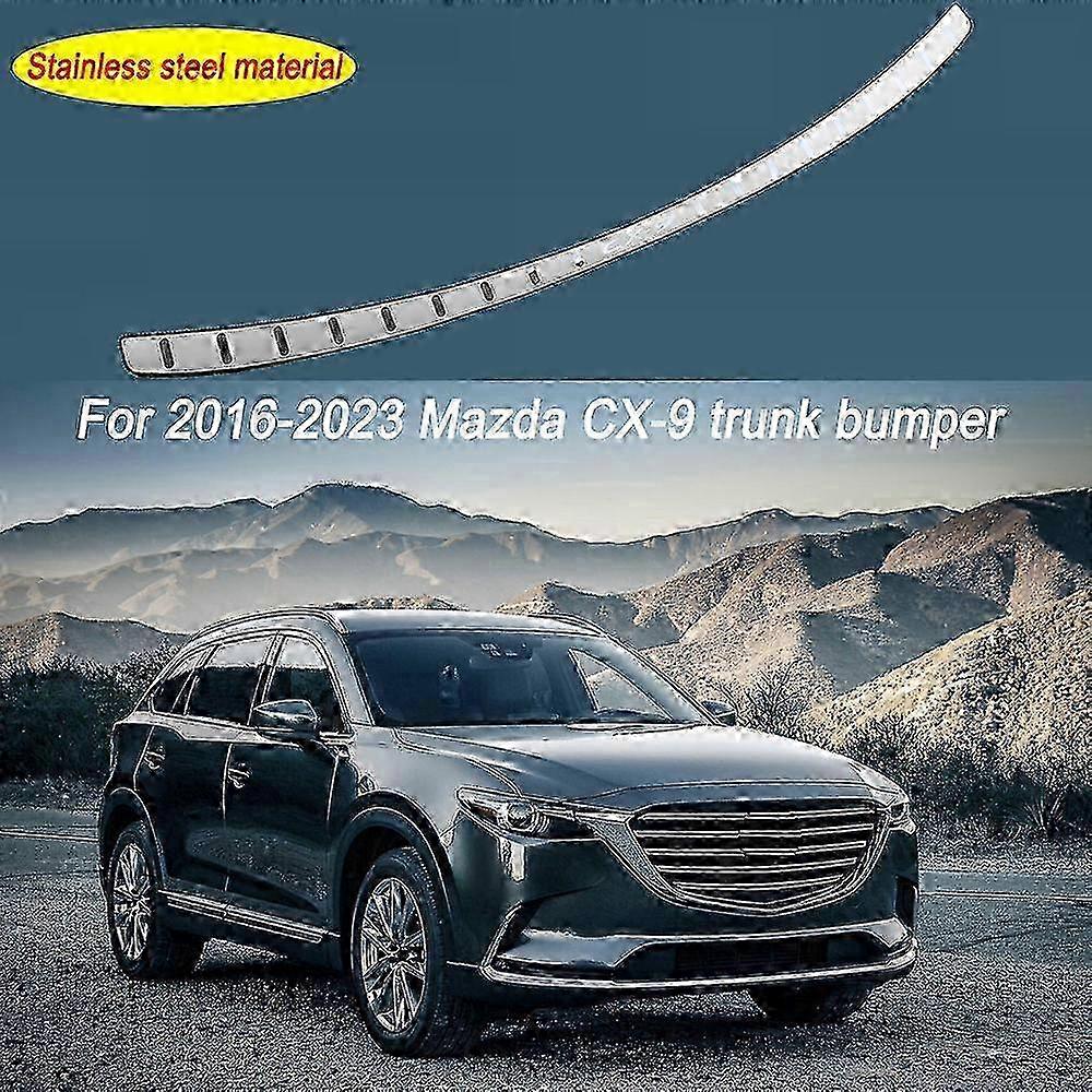 Stainless Steel Rear Bumper Protector For Mazda CX-9 2022 – Silver Self-Adhesive Guard