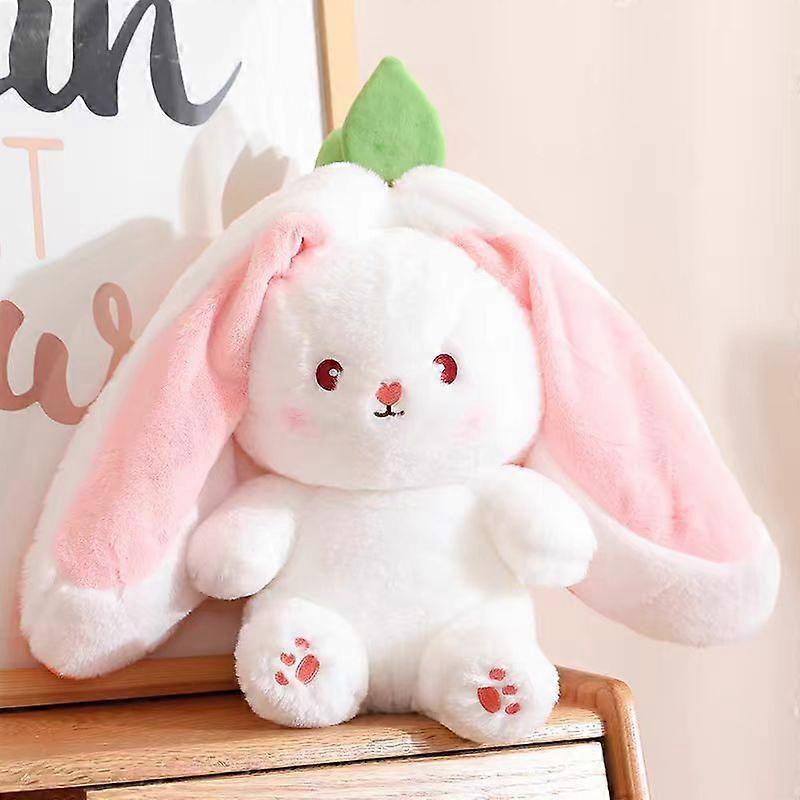 Reversible Bunny Plush Toy with Carrots and Strawberries 40cm