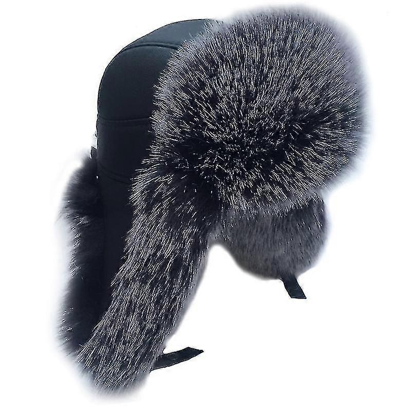 Pánský letec Hat Fox Fur Ruský zimní klobouk Keep Warm