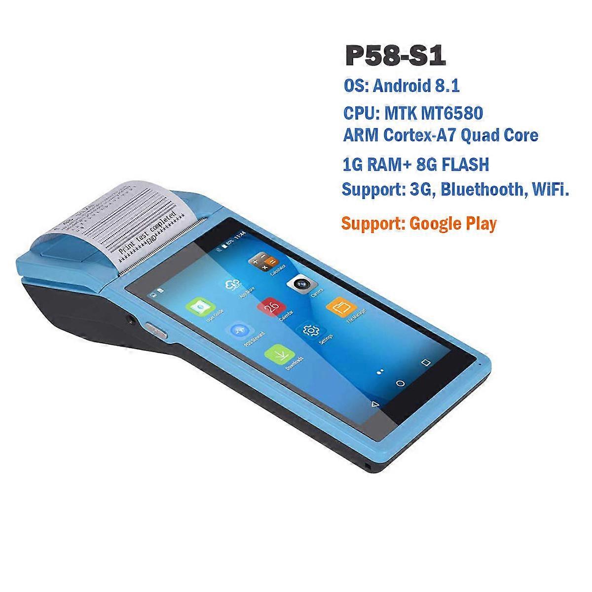 HW P58-S1 PDA Android POS Terminal Imprimante de reçus Portable Bluetooth WiFi 3G Collecteur de données Portable Tout-en-un