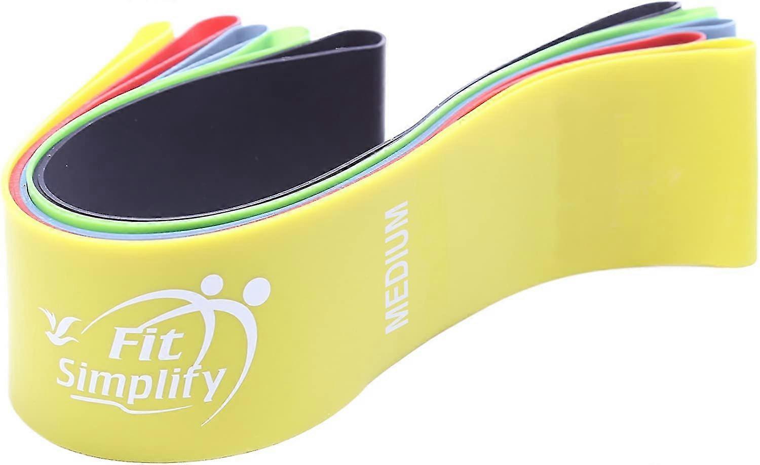 Resistance Loop Exercise Bands With Instruction Guide And Carry Bag, Set Of 5