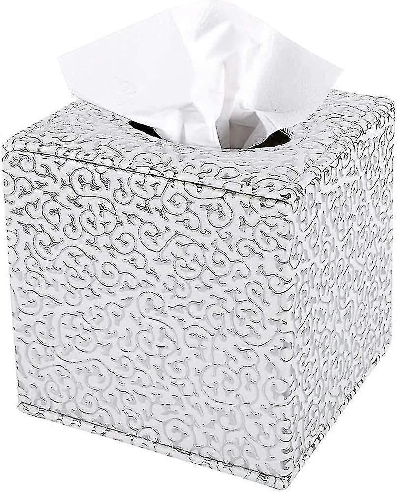 Tissue Box Cover Pu Leather Cube Tissue Holder - Household Office Square Tissue