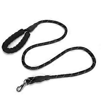 Pet Dog Nylon Traction Rope Reflective Explosion Proof Rushed With Round Rope Supply(black )