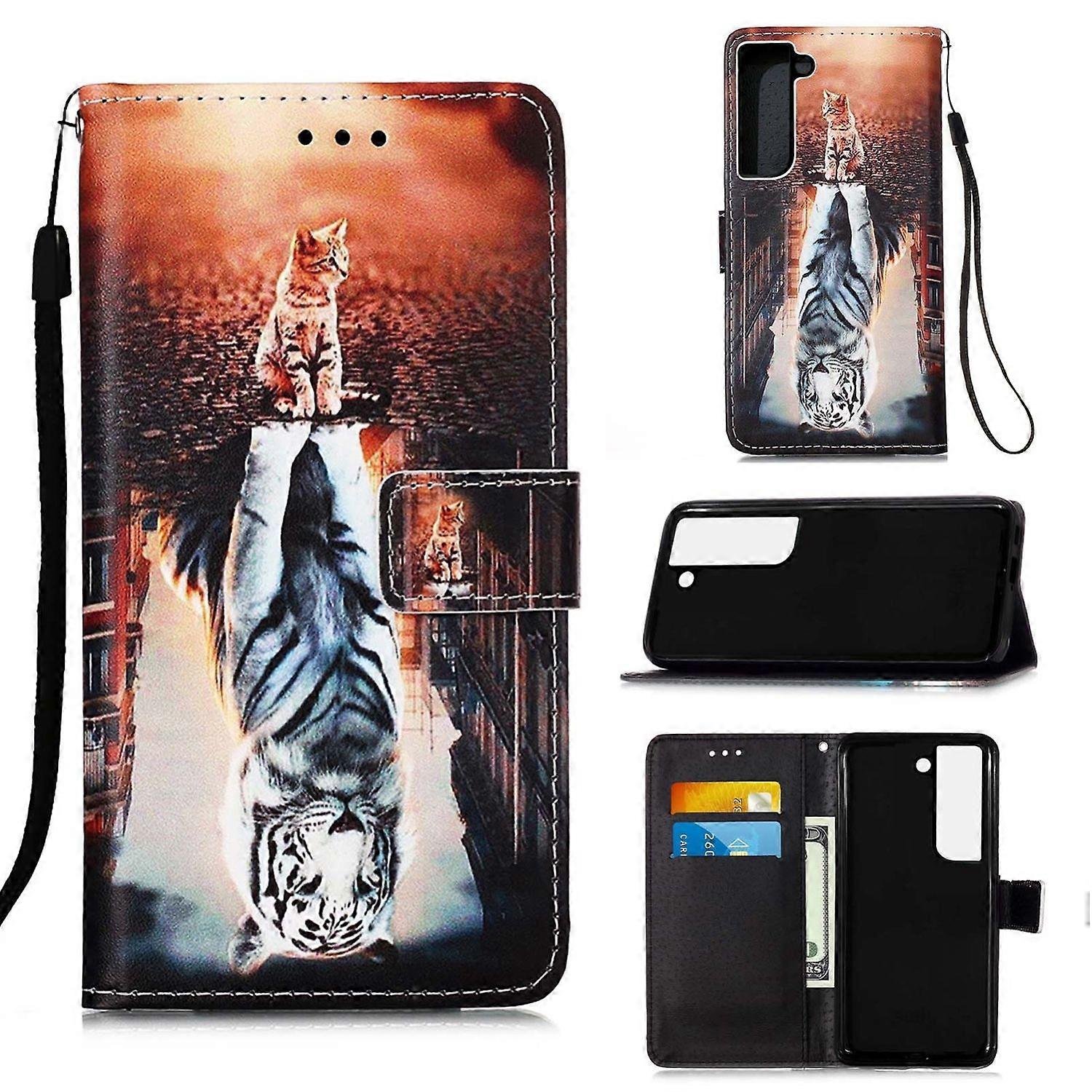 For Samsung Galaxy S22 Plus 5G Faux Leather Phone Case Book Motif 7 Protective Case Cover Case New