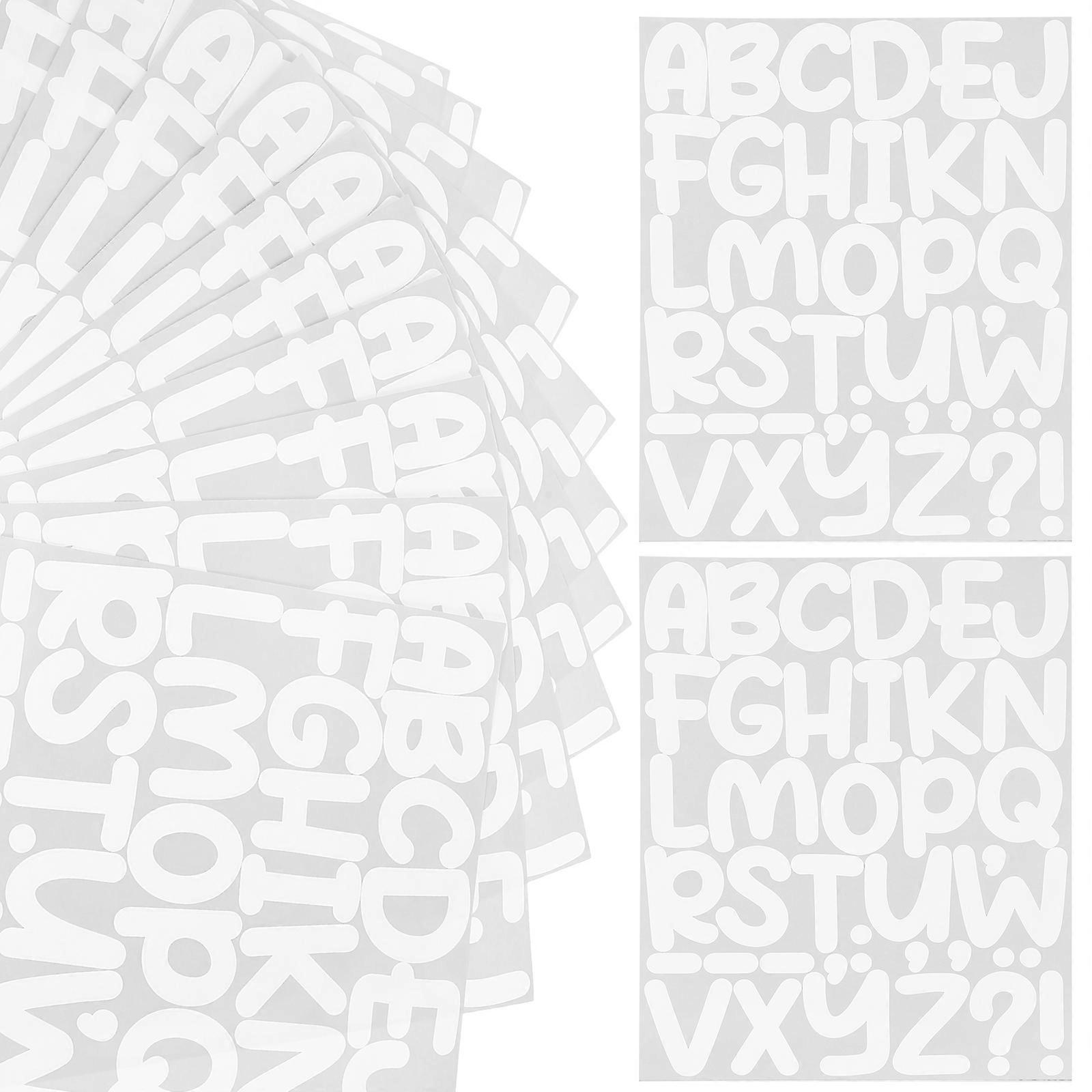 12 Sheets Number Letters Stickers Decorative Letters Numbers Stickers Self Adhesive Letter Sticker