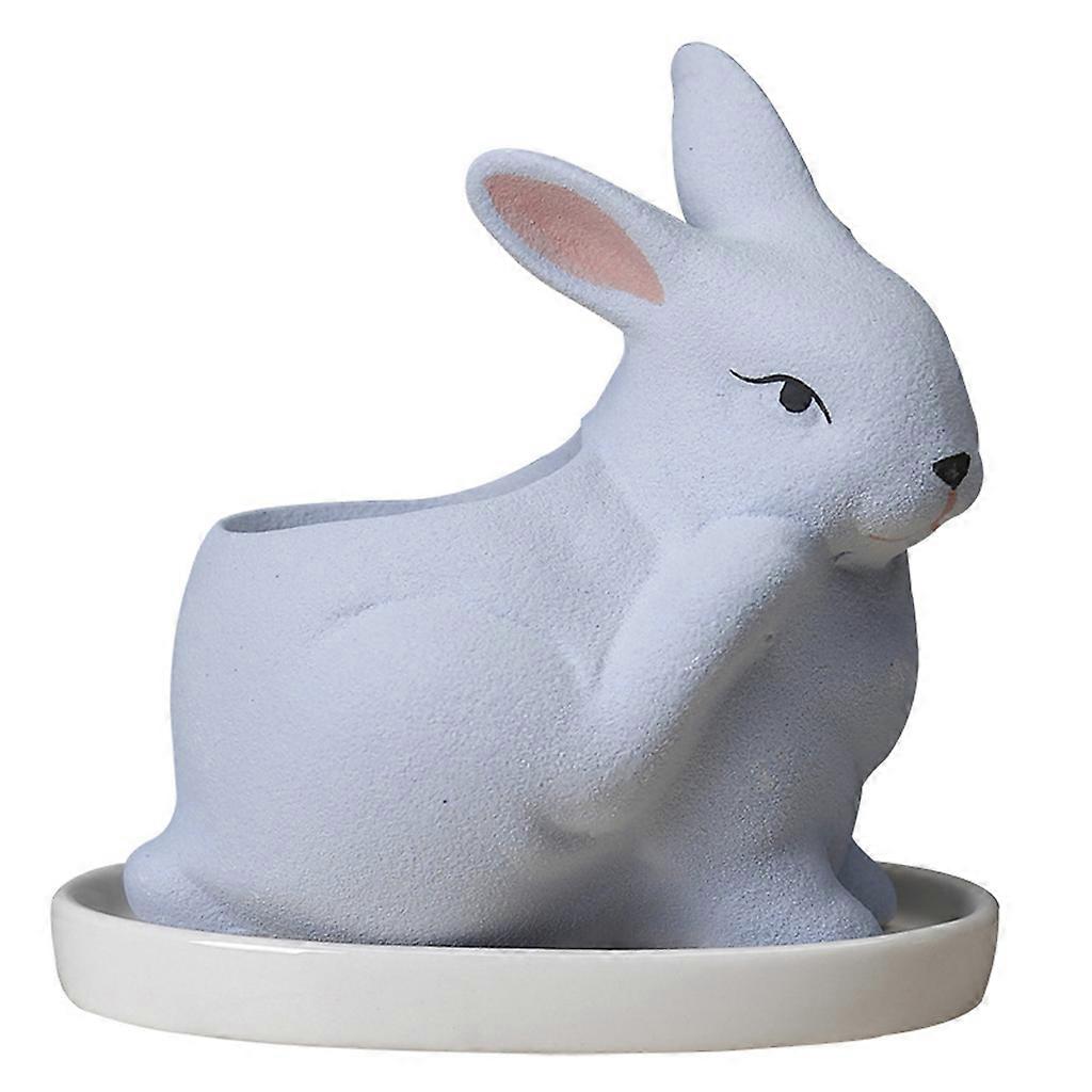 Frosted Cute Rabbit Shaped Succulent Planting Flower Pot Ceramic Cactus Bonsai Planter Pots Container Desktop Decoration
