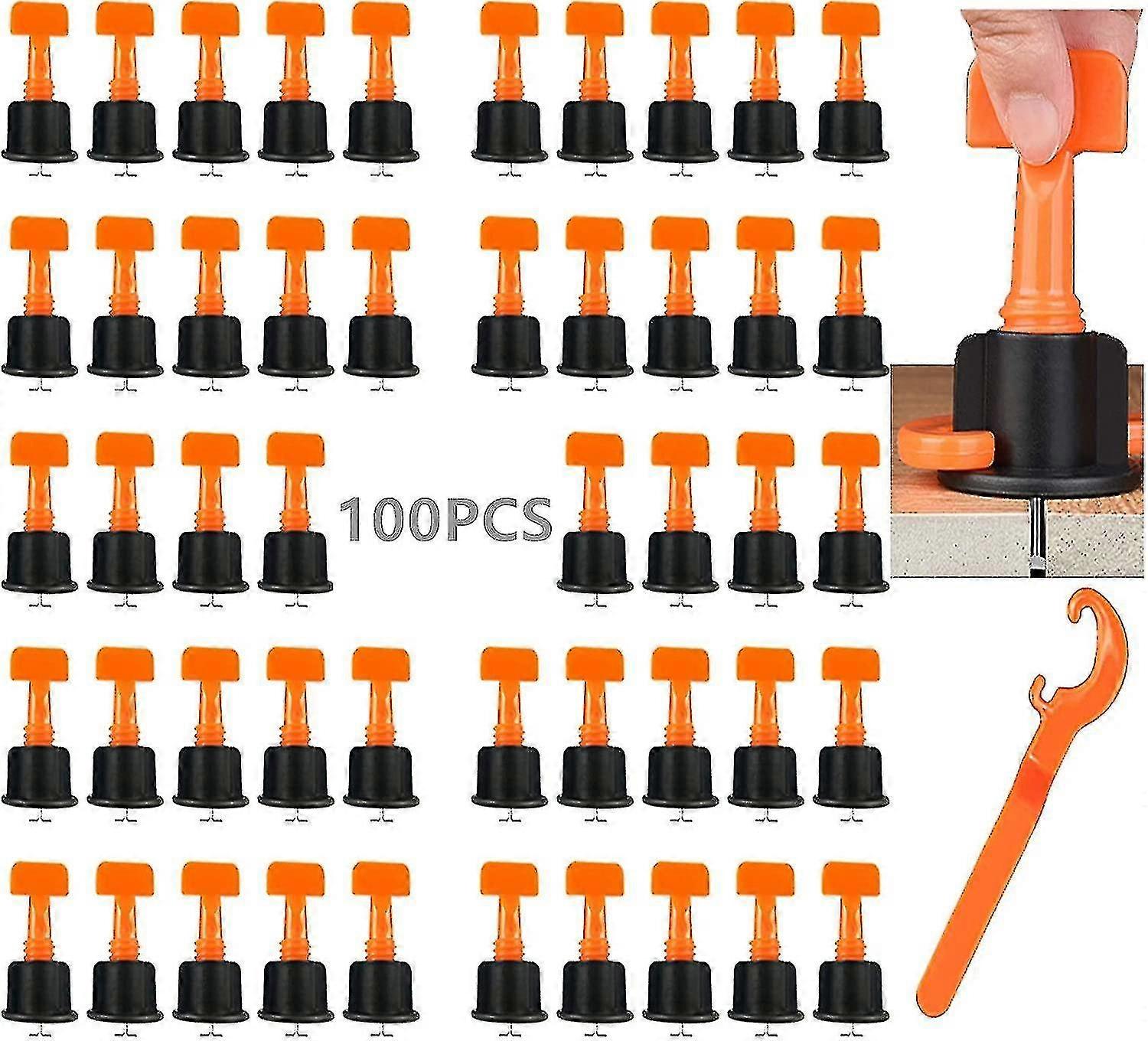 100 Pack Tile Leveler With Special Wrench For Tile Leveling - Reusable Construction Tools