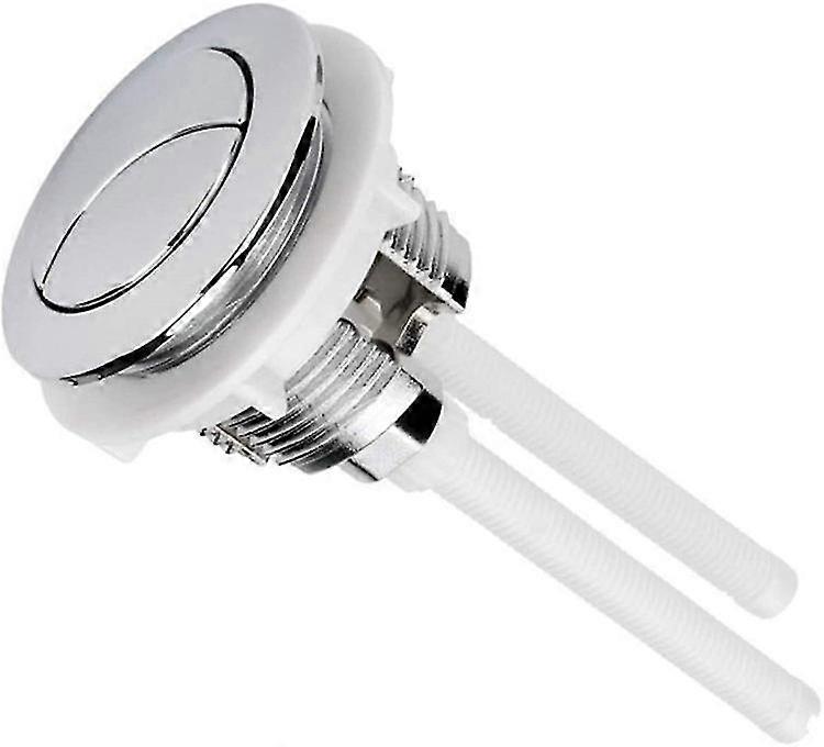 Toilet Flush Button Replacement - 2 Pack Flushing Dual Rod Chrome Push Cistern Standard Part For Bathroom Toilet Repair(38mm)