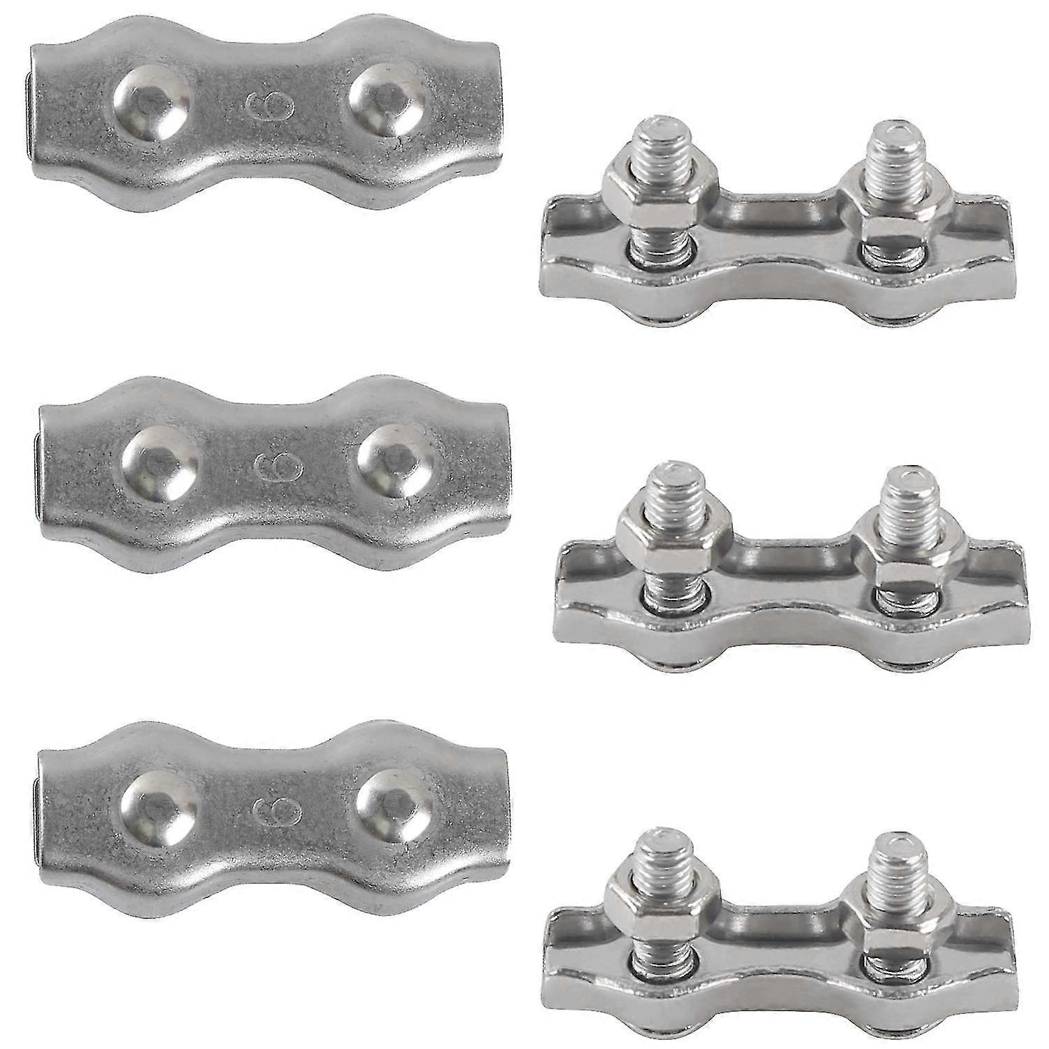 6pcs M6 Duplex Clips Cable Ties 304 Stainless