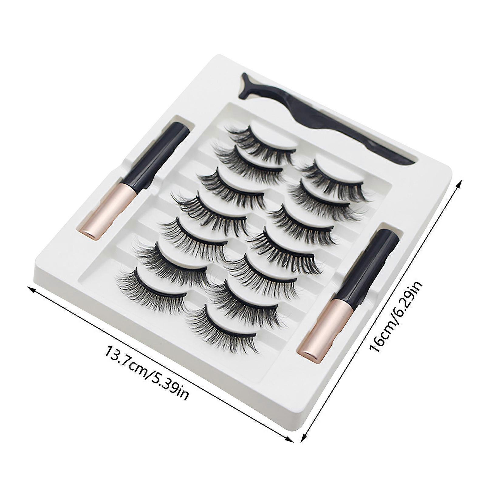 Magnetic Magnet Eyelashes7Pairs Of Eyelashes 2 Eyeliner Set For Thick Curling1ml LUC210507821C